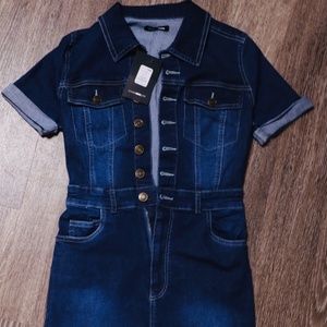 Fashion Nova Dark Denim Mini Dress